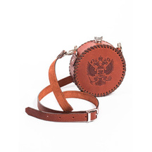 Frenzo gifts ФФ.41.СР.Т фляжка подарочная в кожаном чехле / Герб / коричневый