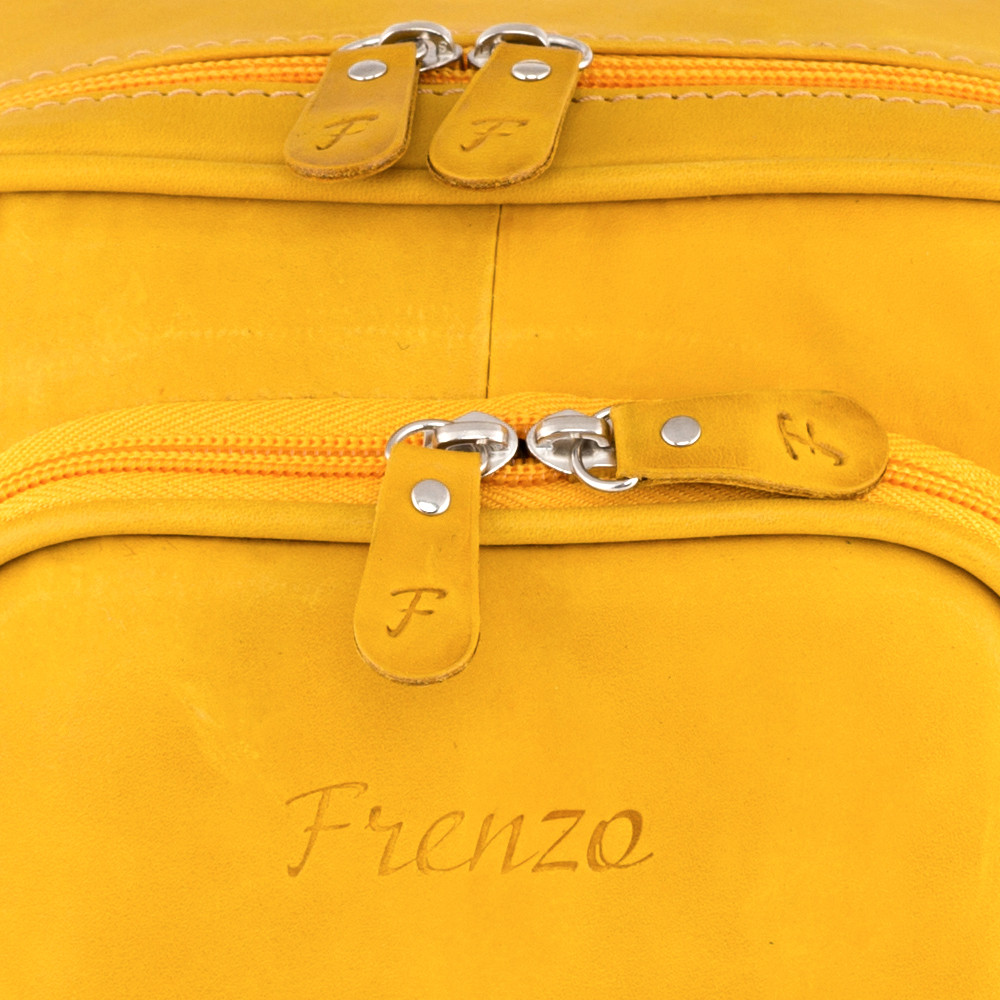 Frenzo 2407 кожаный рюкзак желтый