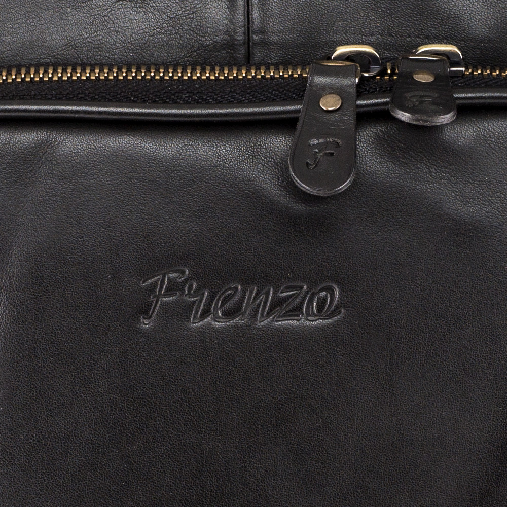 Frenzo 3409 Lux кожаный рюкзак черный