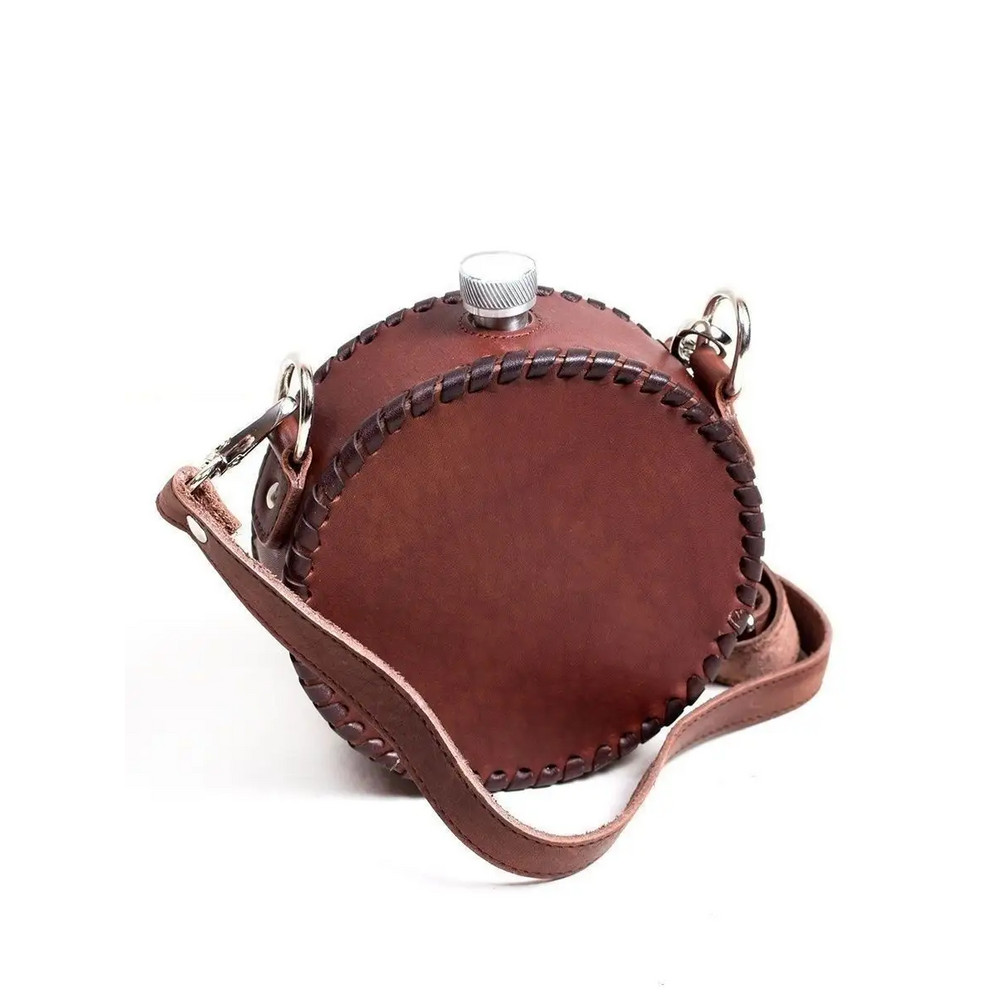 Frenzo gifts ФФ.41.СР.Т фляжка подарочная в кожаном чехле / Роза ветров / коричневый
