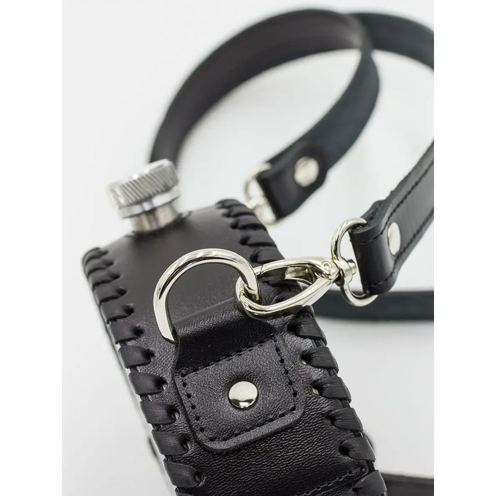 Frenzo gifts ФФ.41.СР.Т фляжка подарочная в кожаном чехле / Роза / Ветров / черный