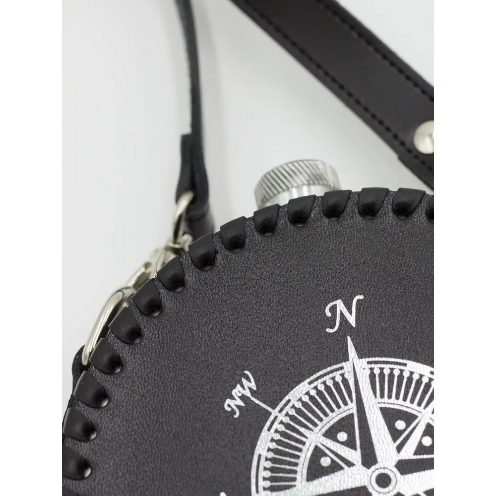 Frenzo gifts ФФ.41.СР.Т фляжка подарочная в кожаном чехле / Роза / Ветров / черный