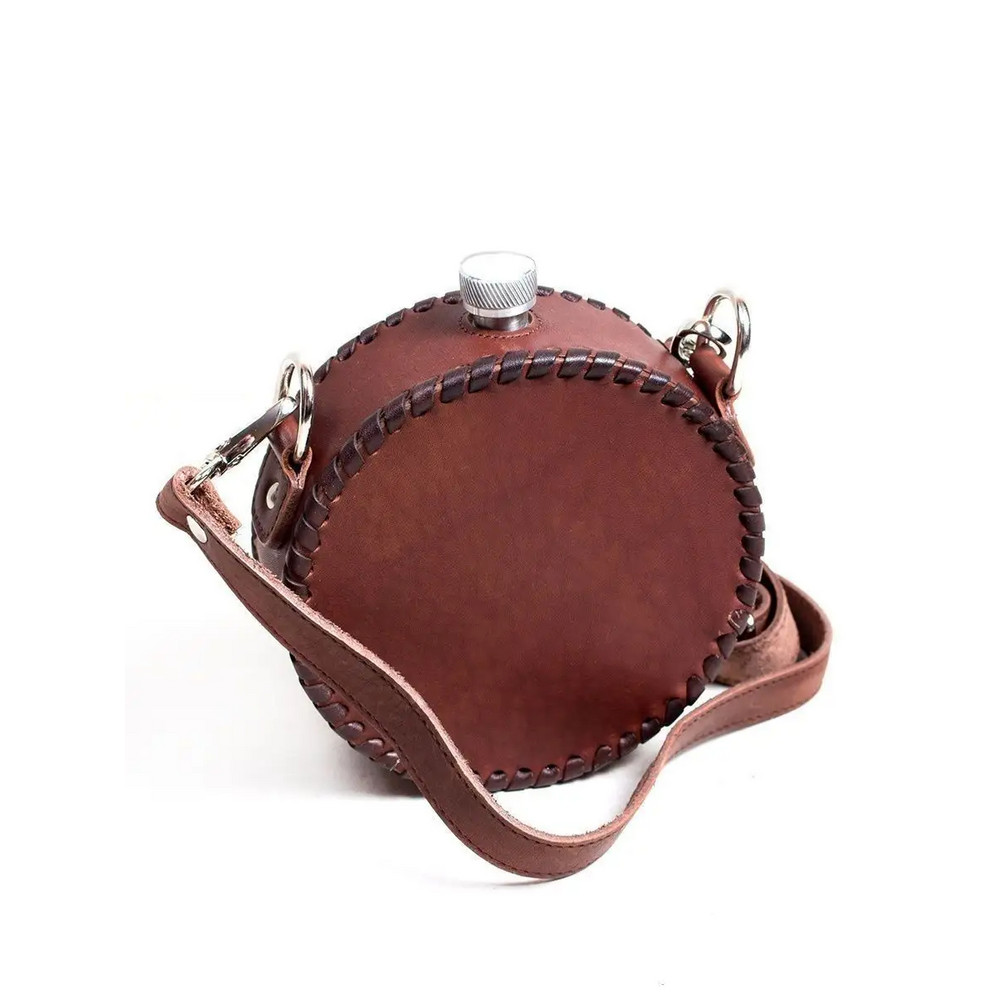 Frenzo gifts ФФ.41.СР.Т фляжка подарочная в кожаном чехле / Герб / коричневый