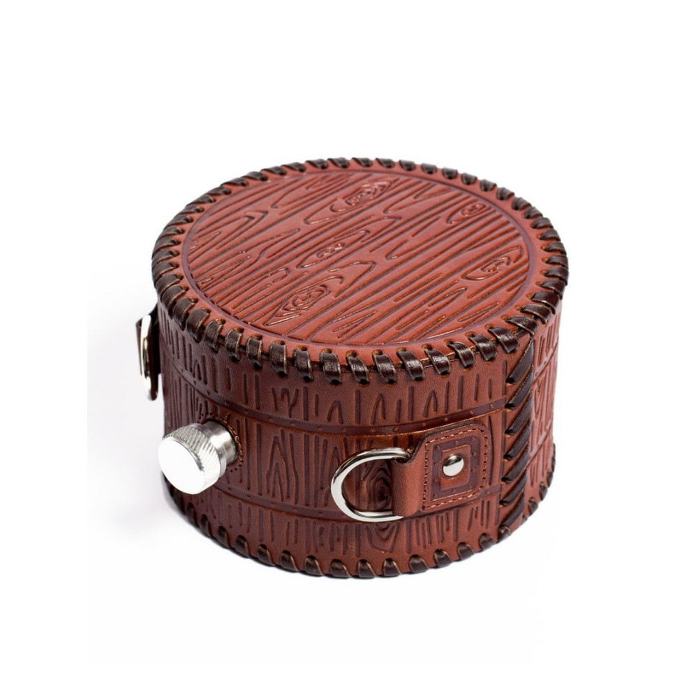 Frenzo gifts ФФ.46 фляжка подарочная в кожаном чехле / Самогон / коричневый