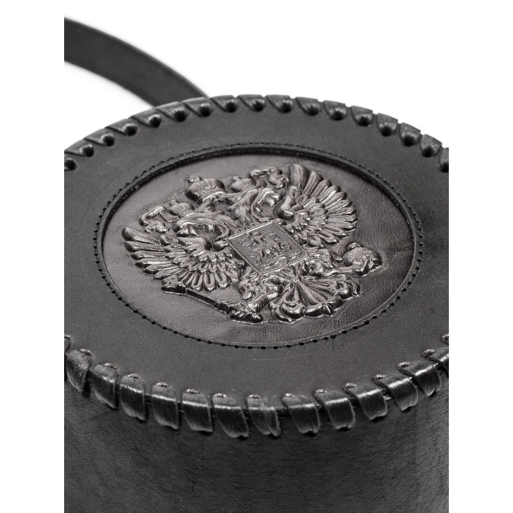 Frenzo gifts ФФ.54 фляжка подарочная в кожаном чехле / Герб / черный