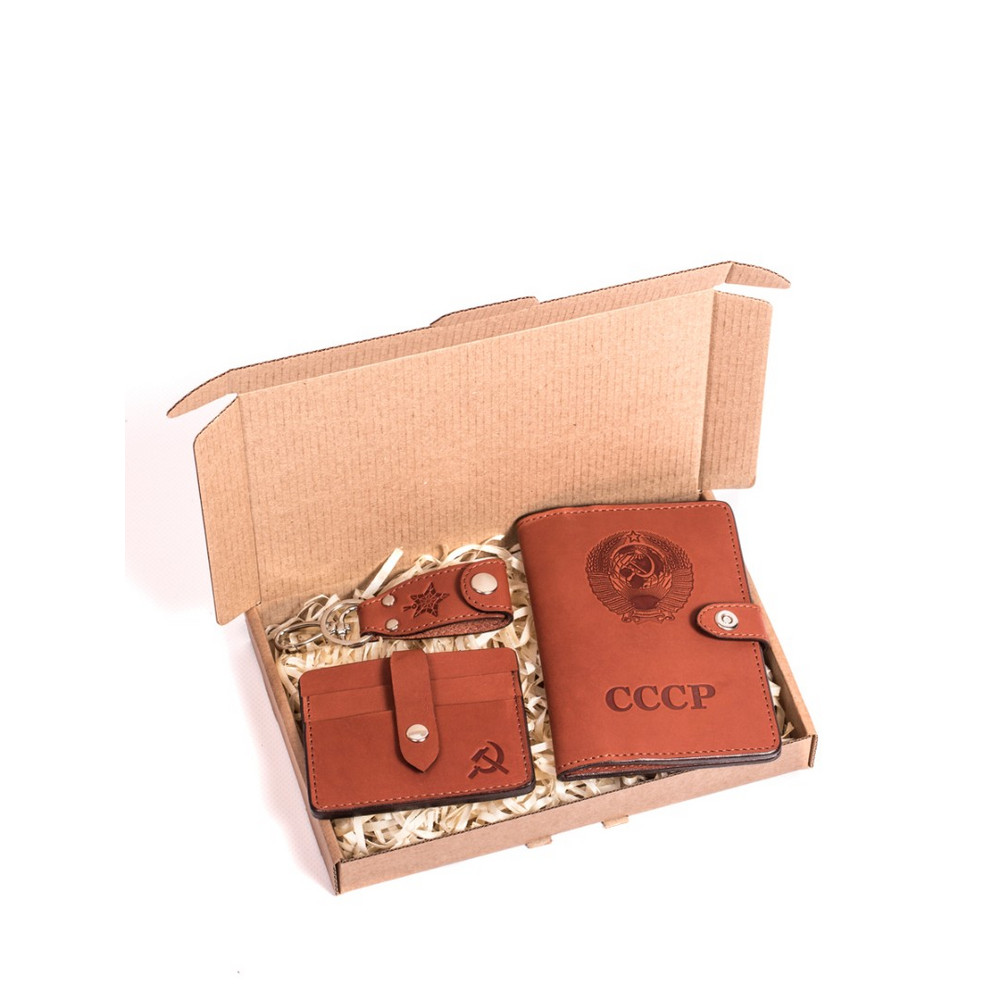 Frenzo gifts / НКГ.03.СССР Портмоне кожаный набор оригинальный подарок мужчине