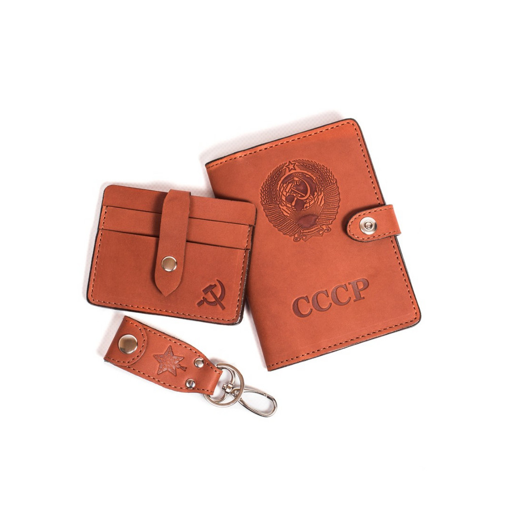 Frenzo gifts / НКГ.03.СССР Портмоне кожаный набор оригинальный подарок мужчине